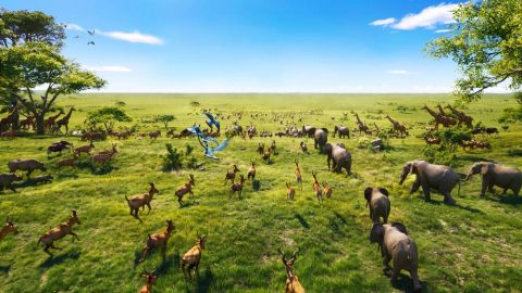 في اليوم السادس، يتكلّم الخالق فيظهر كلّ نوعٍ من الكائنات الحيّة واحدًا تلو الآخر بحسب فكره